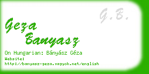 geza banyasz business card